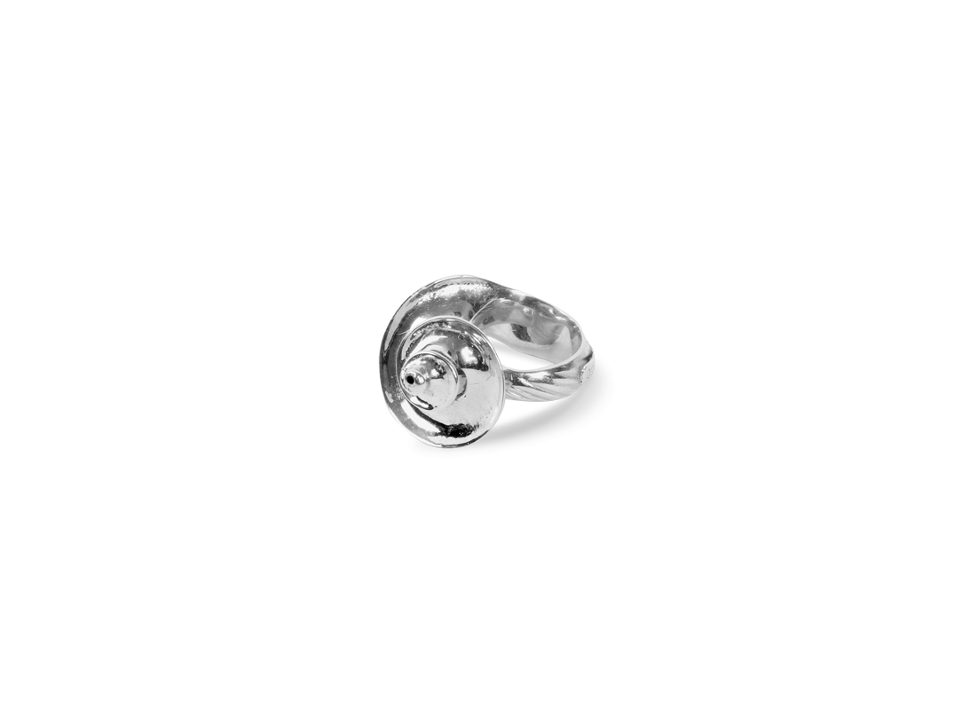 Shell ring silver  slide