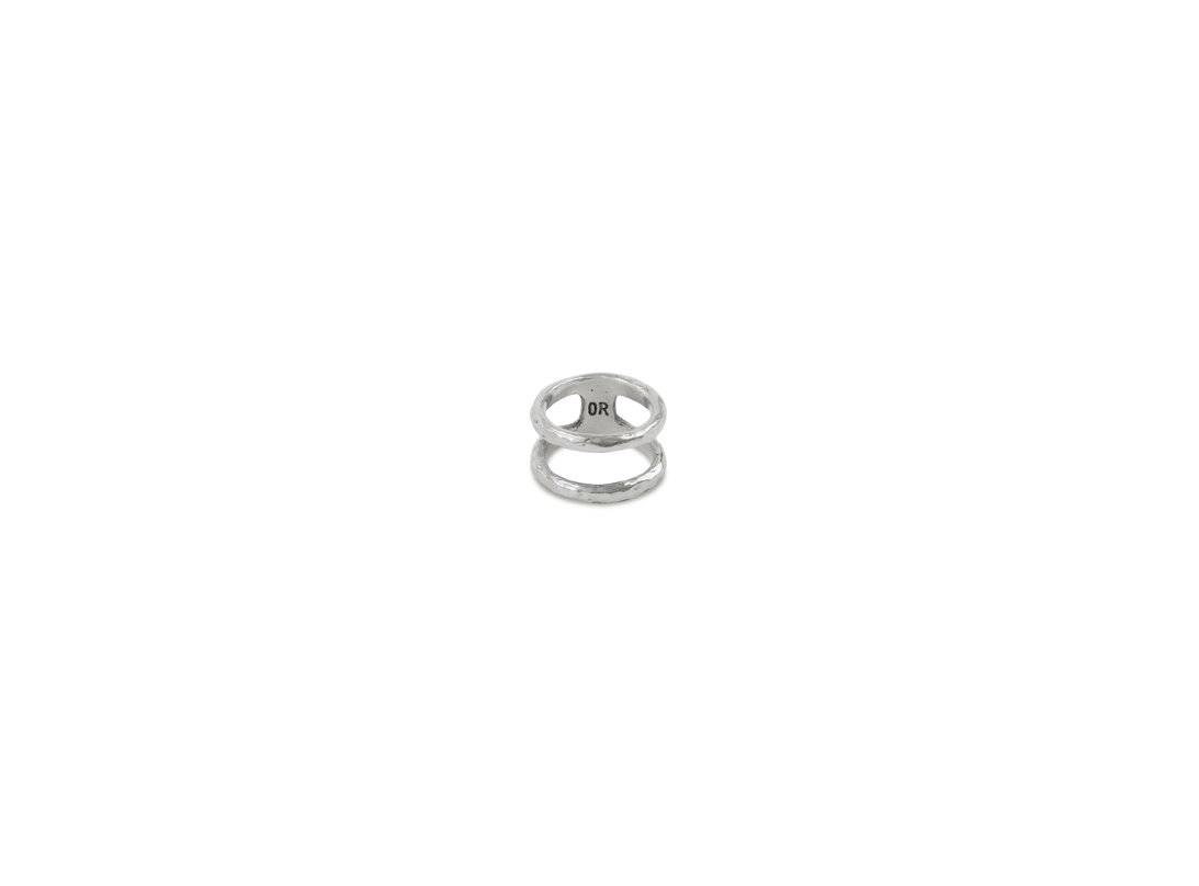 Lava ring double silver slide