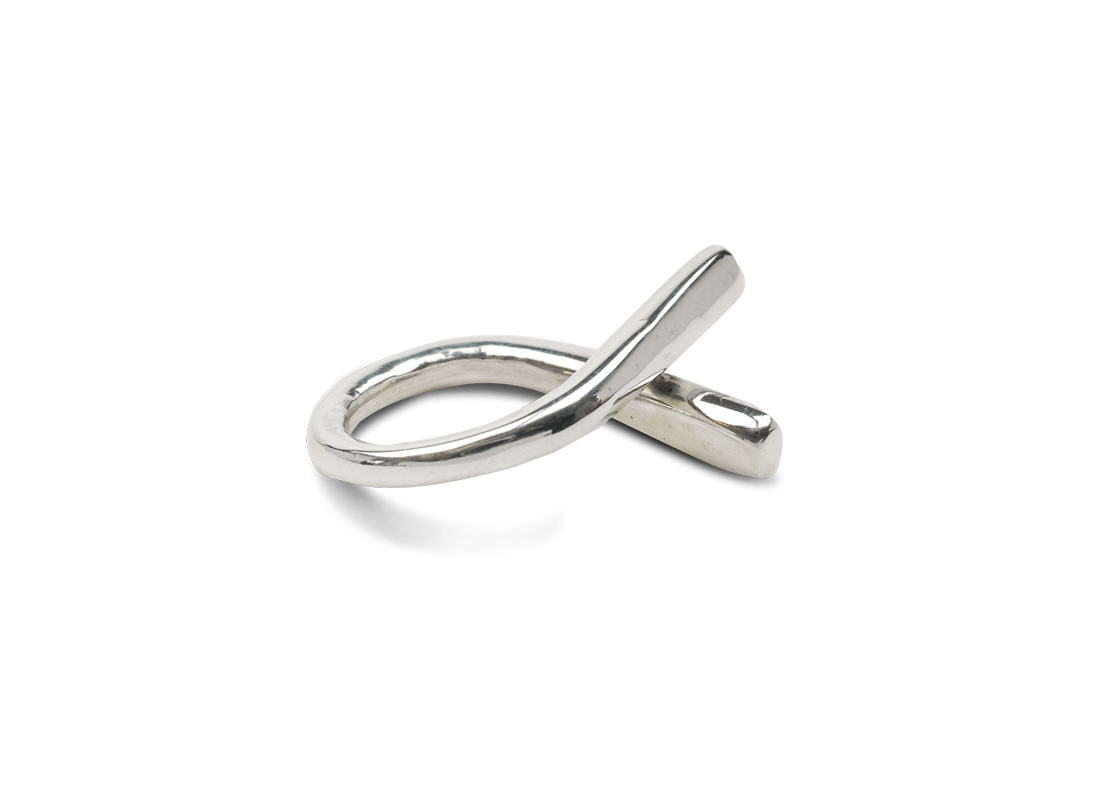 Contrast ring silver  slide